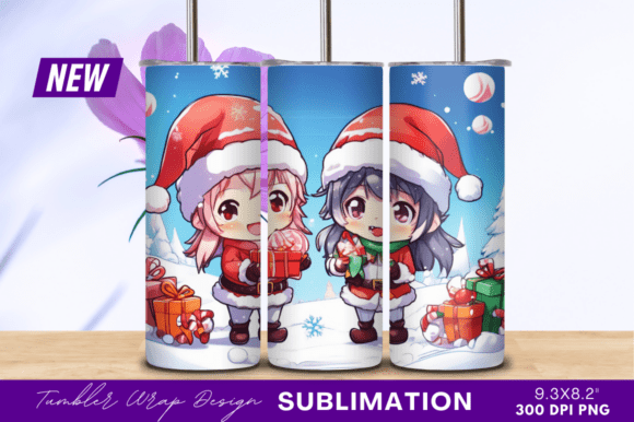 Download Anime Christmas Girls with Gifts Tumbler - Gift Collection
