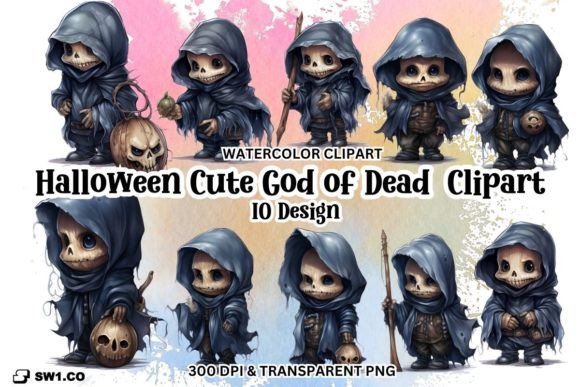 Download Watercolor Halloween God of Dead Clipart - Dead Collection